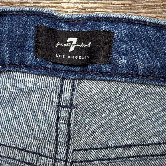 7 for all mankind High Waisted Bleach Stripe Jeans Size 27 - Picture 4 of 9